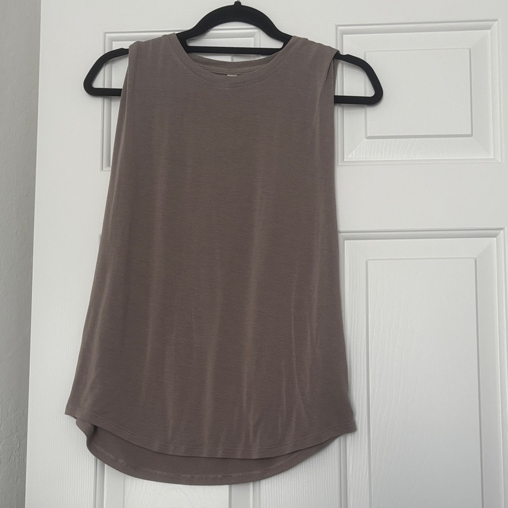 Athleta Taupe Sleeveless Muscle Tee